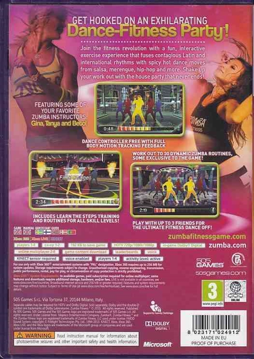 Zumba Fitness - Kinict - XBOX 360 (B Grade) (Genbrug)